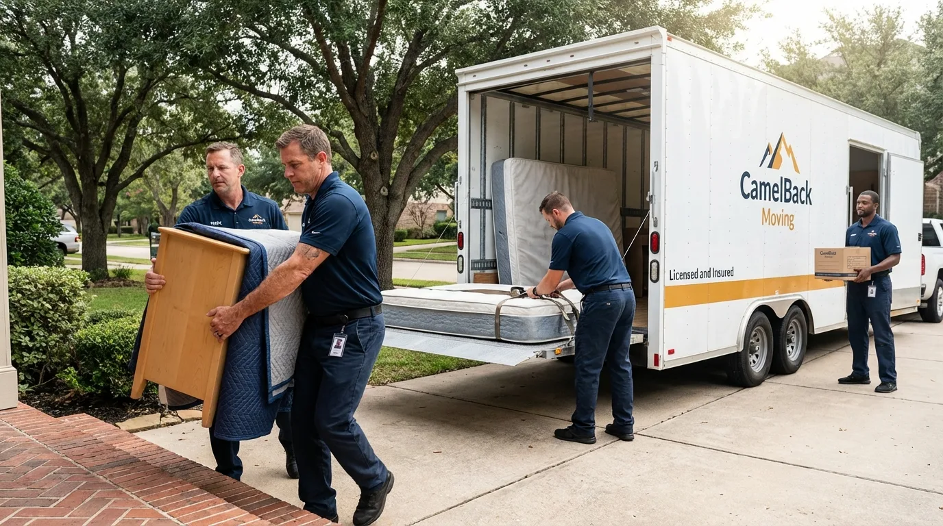 Crew loading residential truck for cross-state move from Milton, PA